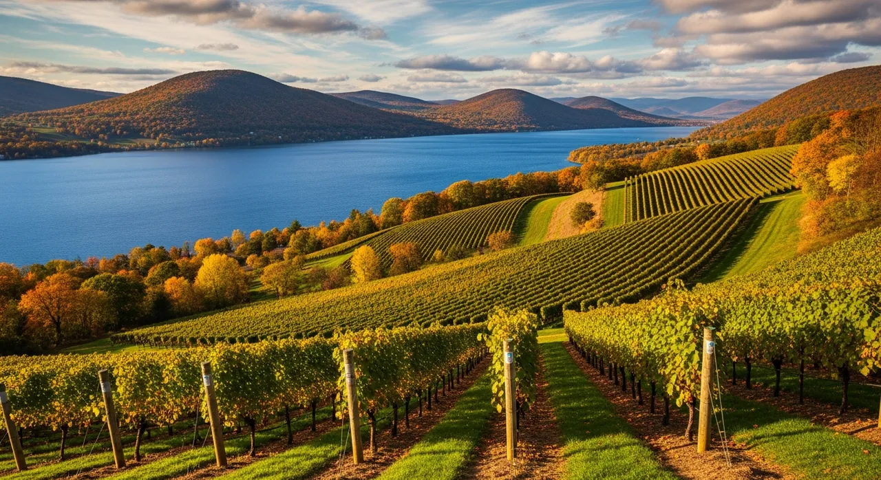 Vineyards in the Finger Lakes wine region, New York