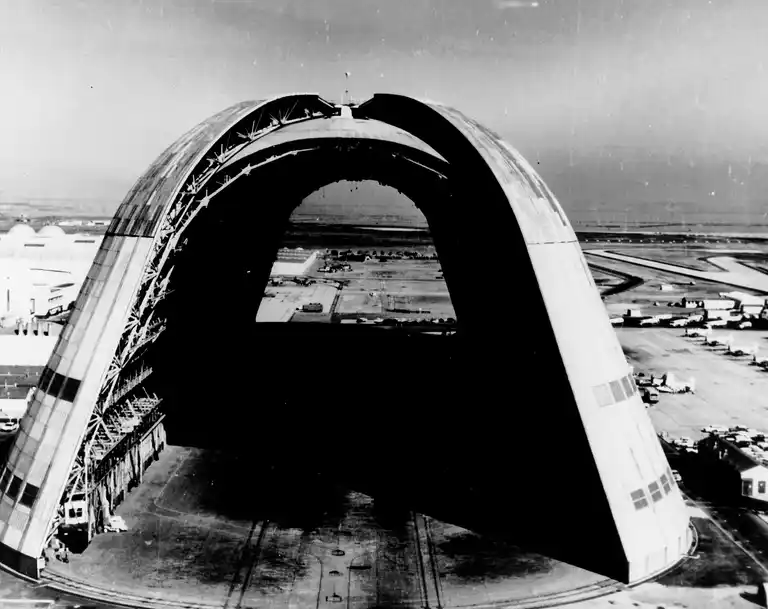 Hangar One at Moffett Federal Airfield in 1963