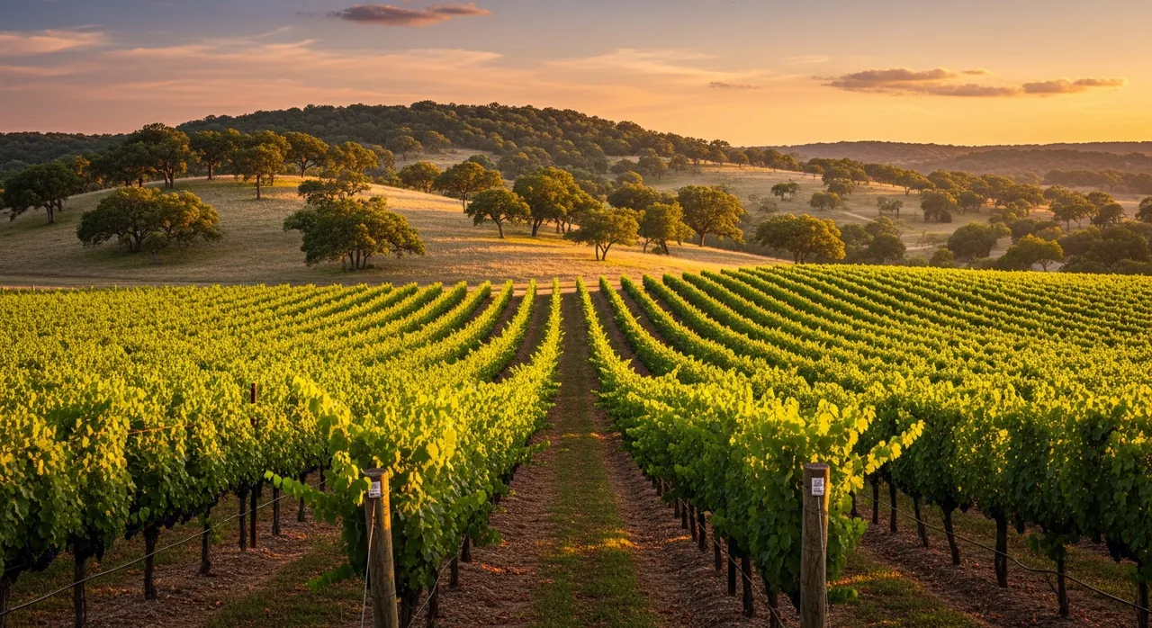 Vineyards in the Texas Hill Country wine region, Texas
