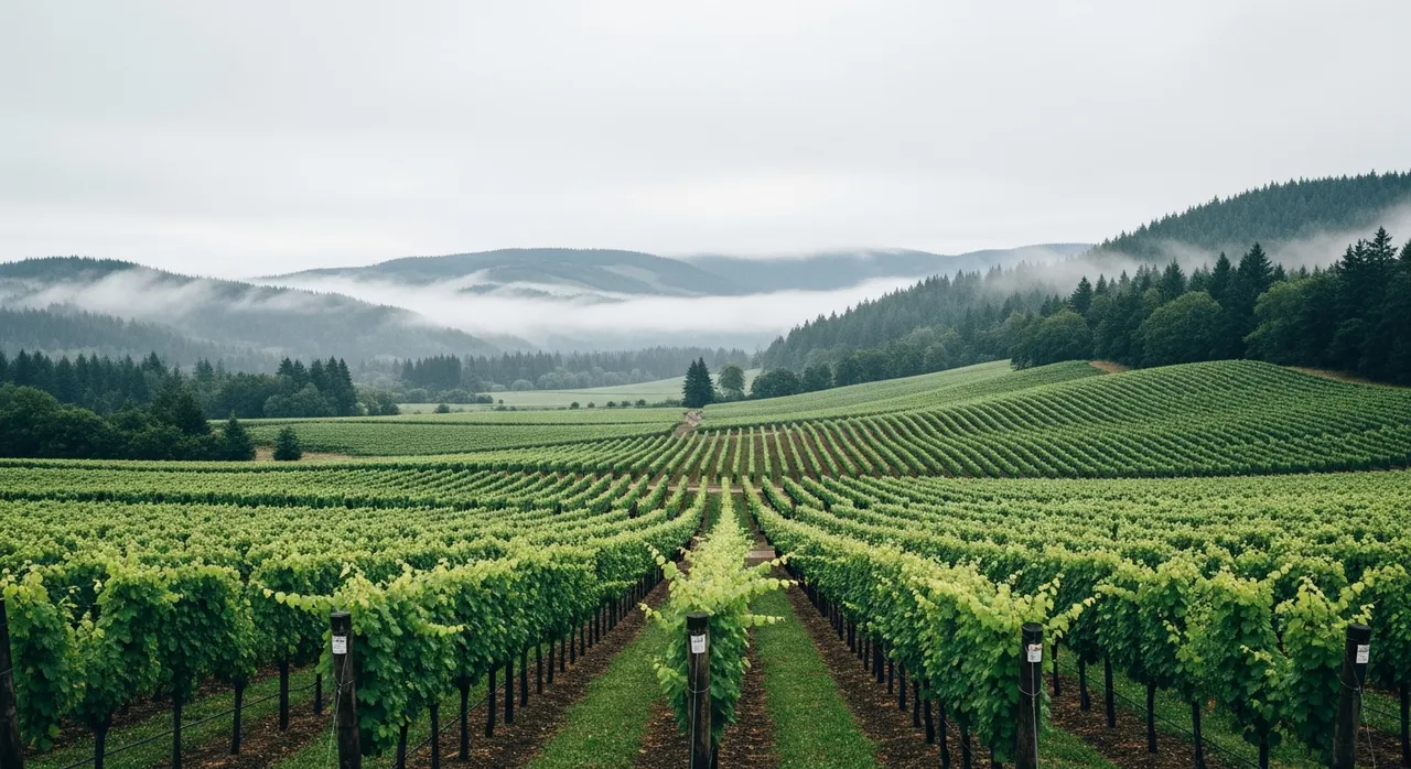 Vineyards in the Willamette Valley wine region, Oregon